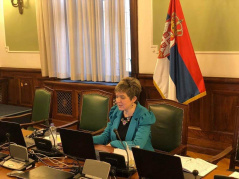 17 November 2020 National Assembly Deputy Speaker and European Integration Committee Chairperson Elvira Kovacs takes part in the online meeting "Exchange of Views on Montenegro and Serbia’s Accession Process”